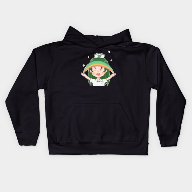 Rainbows! Nurse Mori Anime Character Kids Hoodie by zim9